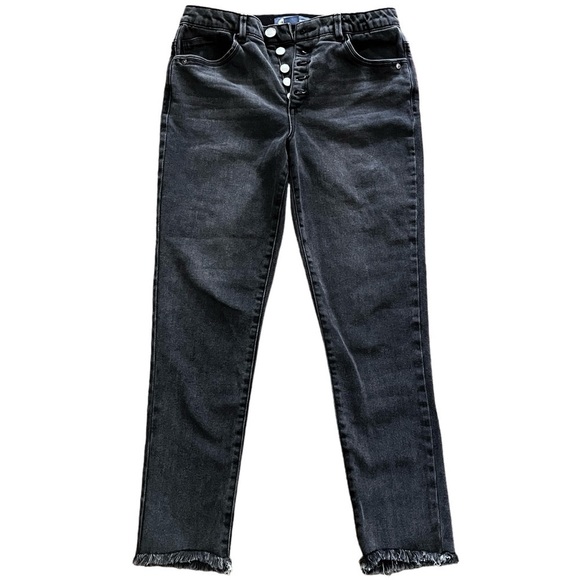Democracy "Ab"solution Jeans Gray Cropped Raw Hem Straight Leg Women’s 8 - Picture 1 of 8